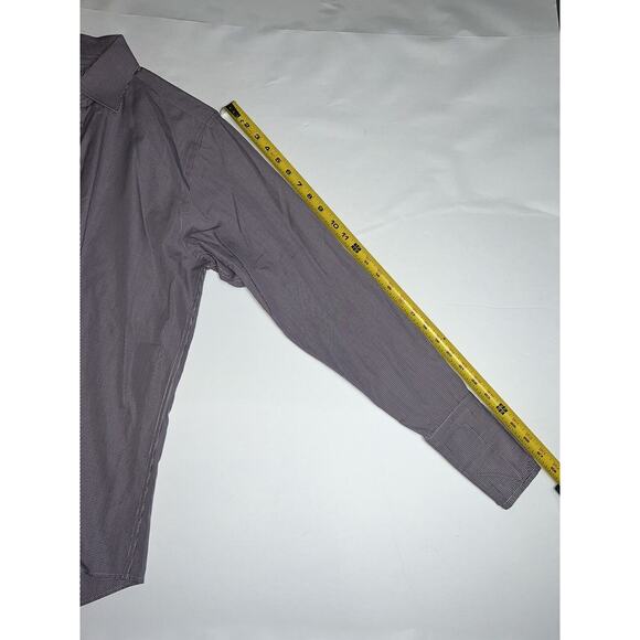 Charles Tyrwhitt Shirt Size 16.5/34 Burgundy Check Jermyn Street London Slim - Picture 11 of 16